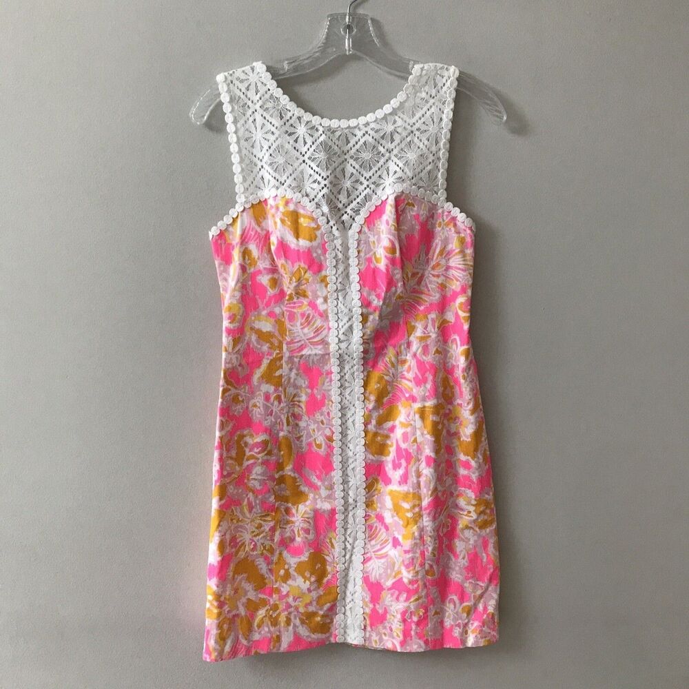 NWT! LILLY PULITZER Sofia Shift Mini Dress Kir Royal Pink Ooh La La Print Size 2 - Picture 4 of 7